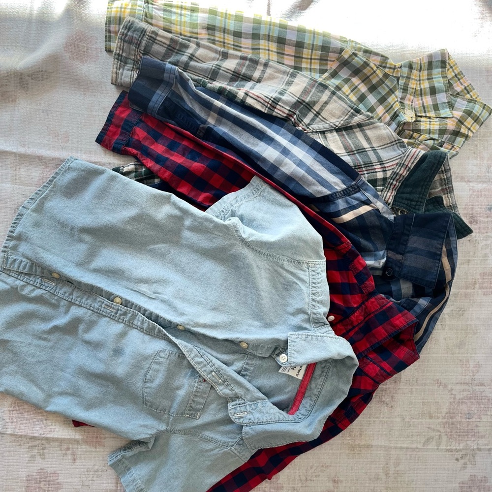 Carter's Navy and Cream Plaid Shirt